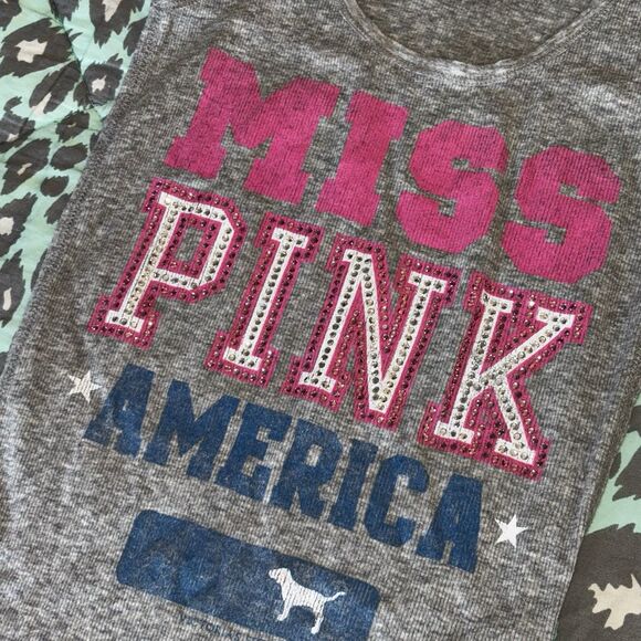 Victoria’s Secret PINK Tank Top Rhinestone Bling Miss PINK America - XS - Picture 3 of 7